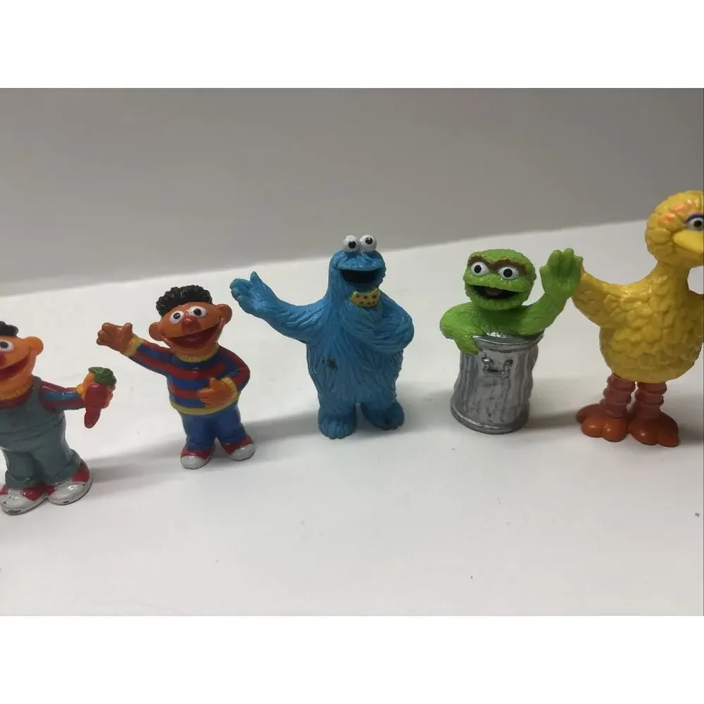 JHP Sesame Street 3” Cake Topper Figures Lot Of 5 - Cookie Monster Big Bird Etc